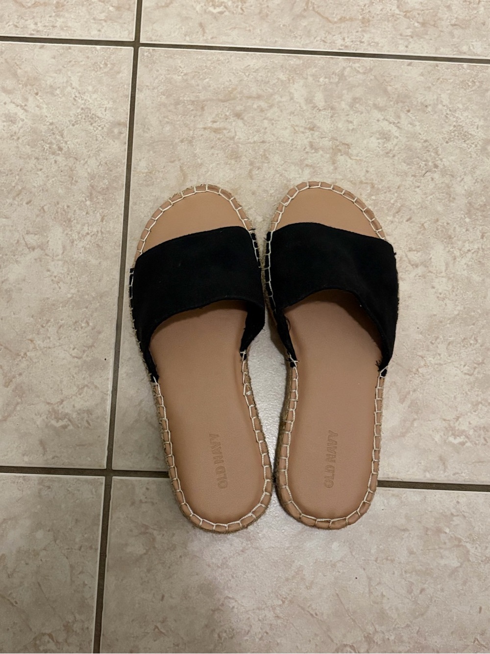 Black slide sandals